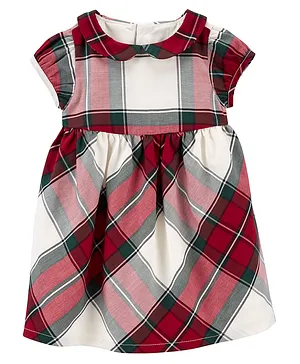 Carter's Baby Plaid Collared Dress- Red