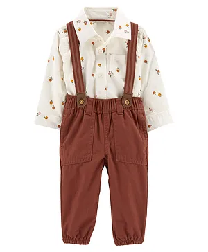 Carter's 3-Piece Onesie with Pant Set - White Brown