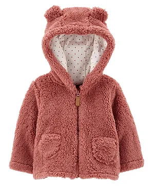 Carter's Sherpa Hooded Cardigan - Pink