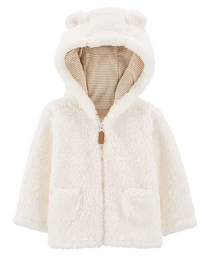 Carter's Zip-Up Sherpa Cardigan - White