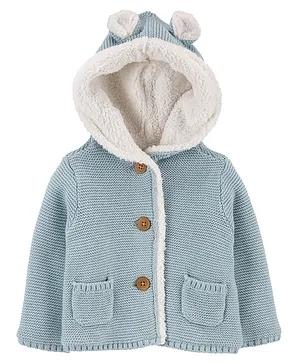 Carter's Sherpa-Lined Cardigan - Blue