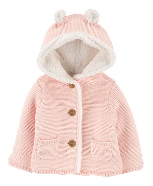 Carter's Sherpa-Lined Cardigan - Pink