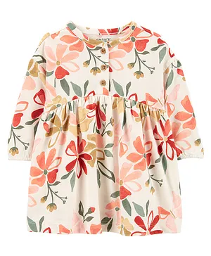 Carter's Floral Jersey Dress - Peach