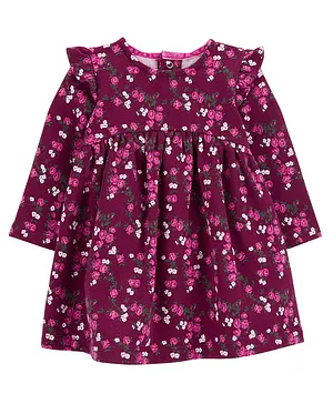 Carter's Floral Warm Fleece Dress- Purple