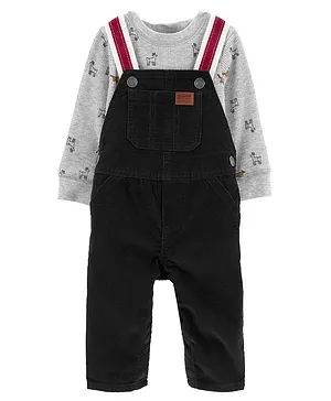 Carter's 2-Piece Thermal Tee & Overall Set - Black