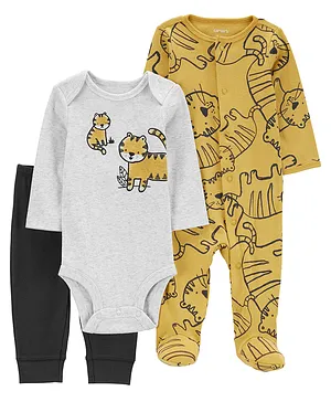 Carter's 3-Piece Lion Onesie with legging and Sleepsuit Set - Yellow