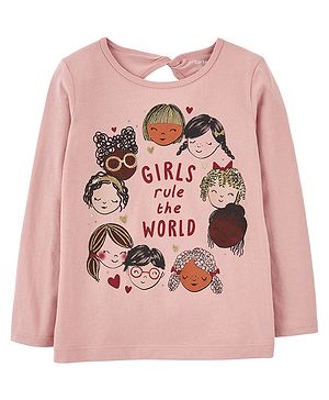 Carter's Girls Rule The World Jersey Tee - Pink