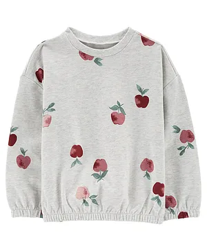 Carter's Apple French Terry Top - Light Grey
