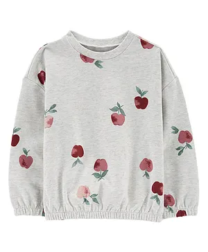 Carter's Apple French Terry Top - Light Grey