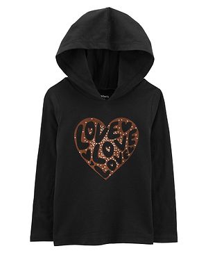 Carter's Heart French Terry Hoodie - Black