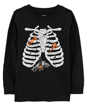 Carter's Halloween Skeleton Jersey Tee - Black