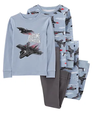 Carter's 4-Piece Jets 100% Snug Fit Cotton PJs - Multicolour