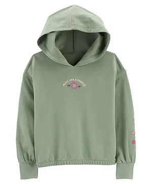 Carter's Floral French Terry Hoodie- Green