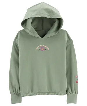 Carter's Floral French Terry Hoodie- Green