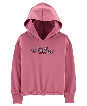 Carter's Butterfly French Terry Hoodie- Pink