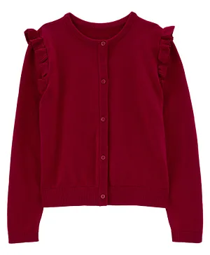 Carter's Flutter Cardigan Solid Color - Red