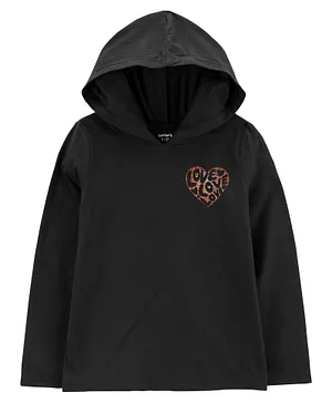Carter's Heart French Terry Hoodie - Black