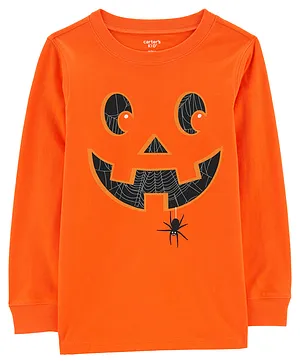 Carter's Halloween Jack-O-Lantern Jersey Tee - Orange