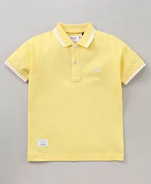 Ruff Half Sleeves T-Shirt Stripe Border Design - Yellow