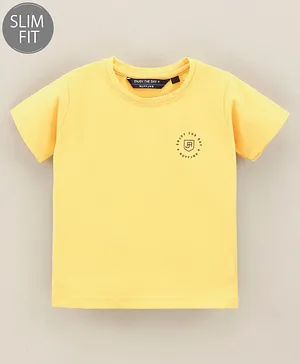 Ruff Half Sleeves Solid T-Shirt - Lemon Yellow
