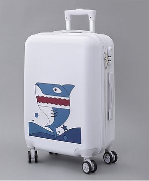Pine Kids Trolley Luggage Bags White - 22 inch| Shock Resistant| Telescopic Handle| Water Resistant| Easy Zipper Closure| Durable Wheels