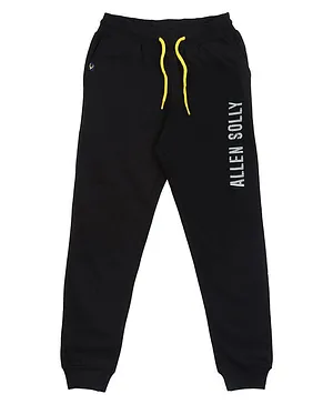 Allen Solly Juniors Full Length Track Pants Logo Print - Black