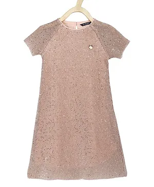 Allen Solly Juniors Knitted Short Sleeves Frock Dress Solid - Pink