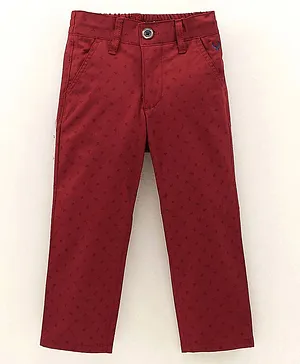 Allen Solly Juniors Full Length Trouser All Over Printed - Red