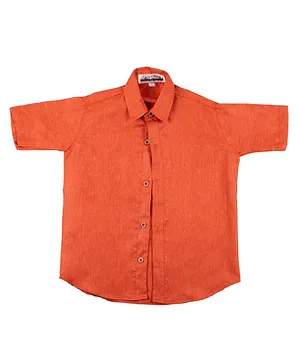 Mittenbooty Half Sleeves Solid Colour Shirt - Orange