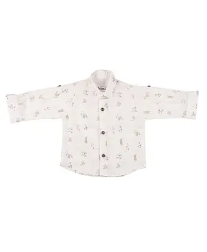 Mittenbooty Full Sleeves Floral Print Shirt - White