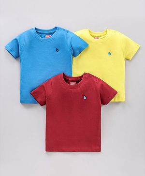 Babyhug Half Sleeves Solid T-Shirt Pack Of 3 - Multicolor