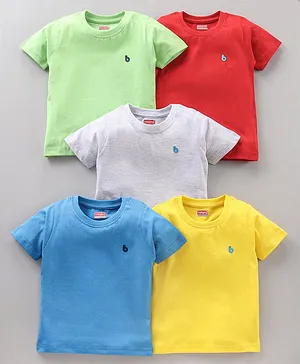 Babyhug Half Sleeves T-Shirts Pack of 5 - Multicolor