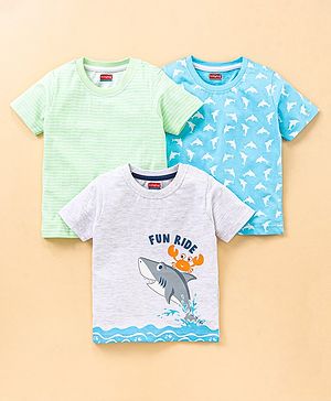 Babyhug Half Sleeves Printed T-Shirts Pack of 3 - Multicolor