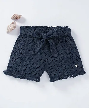 Ed-a-Mamma Schiffli Embroidered Shorts - Navy Blue