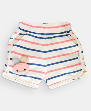 Little Carrot Striped Shorts - White & Pink
