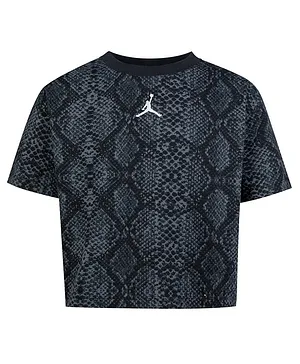 Jordan Essentials Half Sleeves Snake Print T Shirt - Black