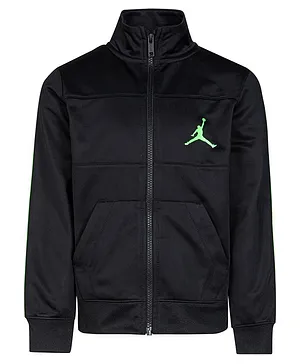 Jordan Full Sleeves Jumpman Logo Printed Jacket - Black