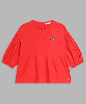 Elle Kids Full Sleeves Solid Colour Top - Red