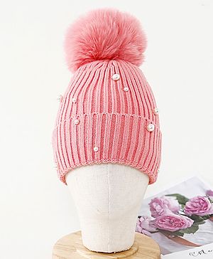 Babyhug Woollen Cap Pink - Circumference 32 cm
