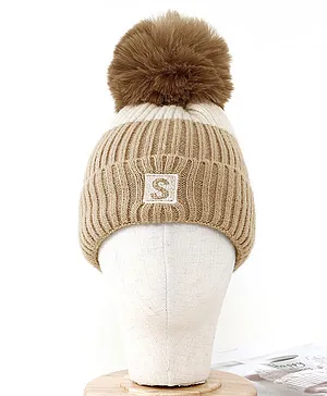 Babyhug Woollen Cap Beige - Circumference 32 cm