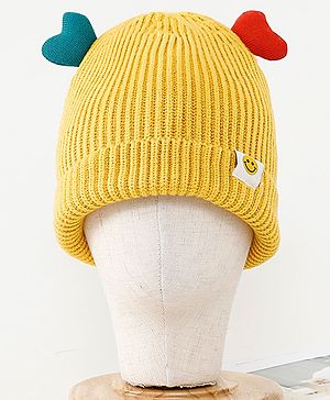 Babyhug Woollen Cap Yellow - Circumference 37 cm