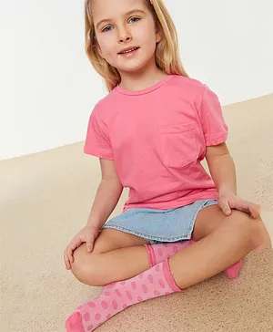 Trendyol Regular Length Pair of Socks Heart Design- Pink