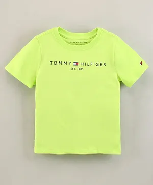 Tommy Hilfiger Half Sleeves T-Shirt Logo Print - Green
