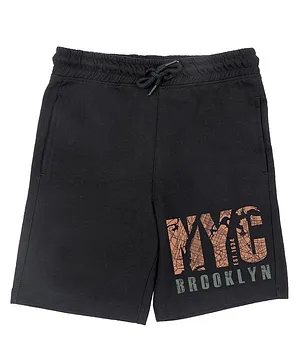 Wear Your Mind NYC Text Print Shorts - Black