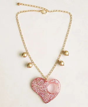 Lime By Manika Heart Detail Necklace - Pink