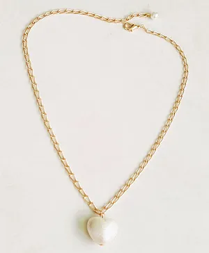 Lime By Manika Little Heart Pendant Detailing Necklace - Off White