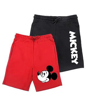 Disney By Wear Your Mind Pack Of 2 Hulk Printed Shorts - Red & Navy BlueMarvel By Wear Your Mind Pack Of 2 Mickey Printed Shorts - Red & Black
