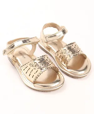 Babyoye Party Wear Sandals Laser Cut Detailing Solid- Gold