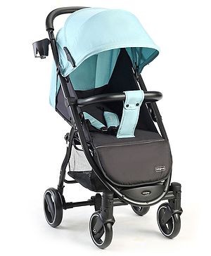 Babyhug Imperial Stroller With Foot Cover And Mosquito Net - Green - L 75 x B 53.5 x H 106 cm Green
