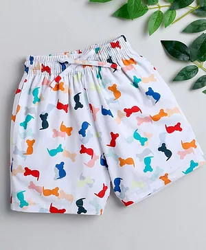 Koochi Poochi Cat Print Shorts - White